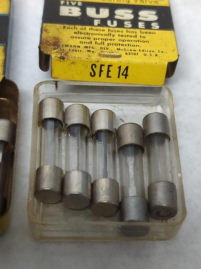 COOPER BUSSMANN,SFE-14,GLASS FUSES LOT OF 10 NOS