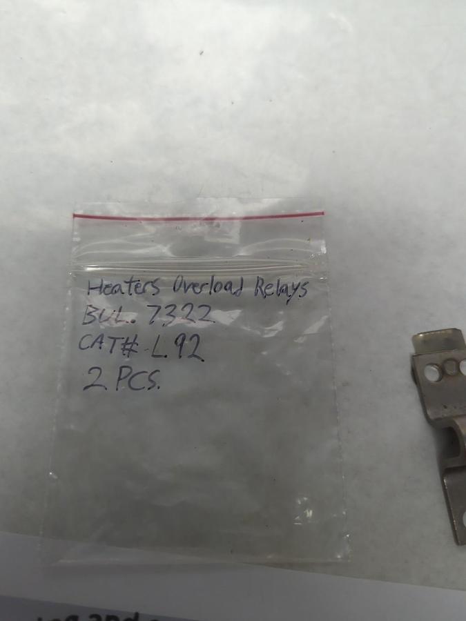 Used SYLVANIA,L.92,OVERLOAD HEATER ELEMENT LOT OF 2 PRE-OWNED