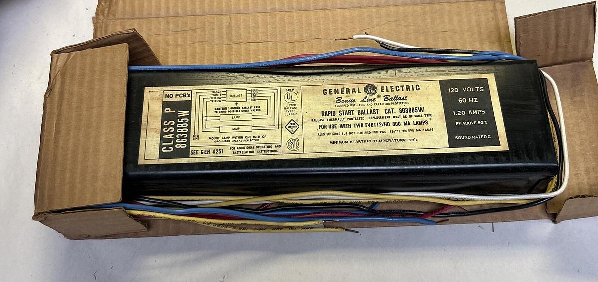 GENERAL ELECTRIC,8G3885W,FLUORESCENT LAMP HIGH OUTPUT BALLAST NOS