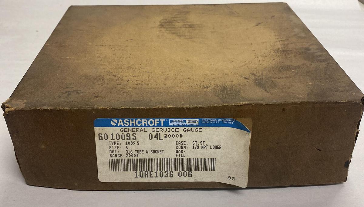 Ashcroft,601009S 04L,General Service Gauge NOS