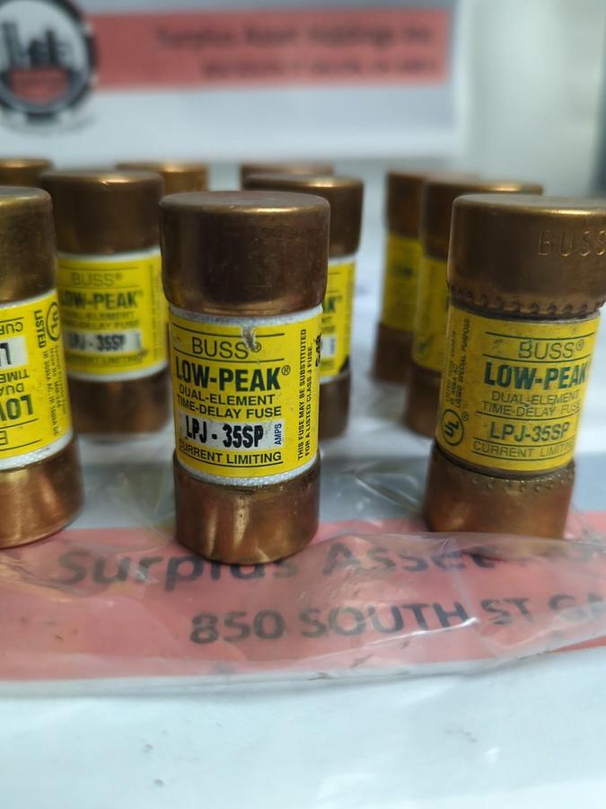 Used COOPER BUSSMANN,LPJ-35SP,LOW-PEAK 35 AMP FUSE LOT OF 17 PRE-OWNED