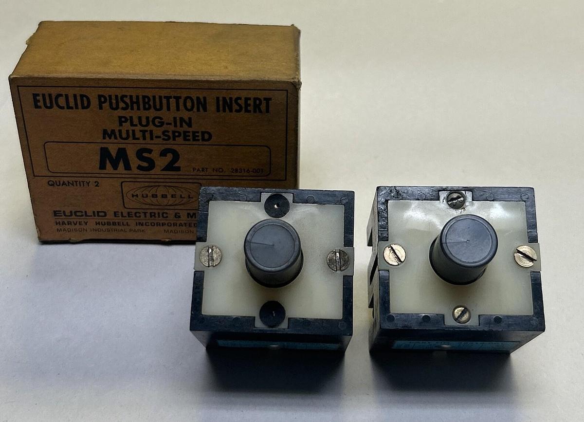 HUBBELL,28316-001,2 BUTTON PUSHBUTTON INSERT NOS
