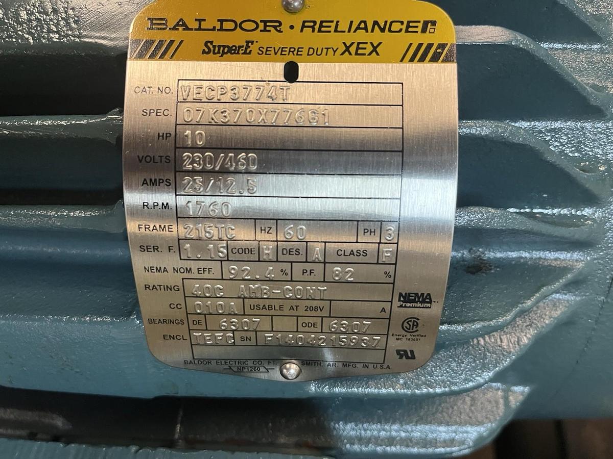 BALDOR,VECP3774T,SUPER E SEVERE DUTY XEX MOTOR 10HP 3PH 1760RPM 215TC