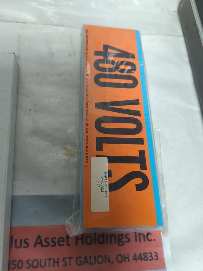 IDEAL,44-314,VOLTAGE MARKERS 480 VOLT PACK OF 25 PCS NOS
