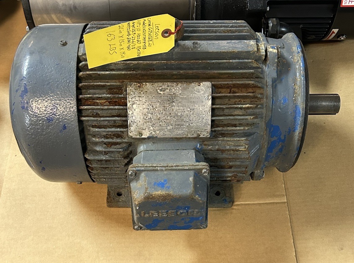 Used LEESON,G150168.60,MOTOR 10HP 208-230/460V 3510RPM 3PH 215TC FRAME