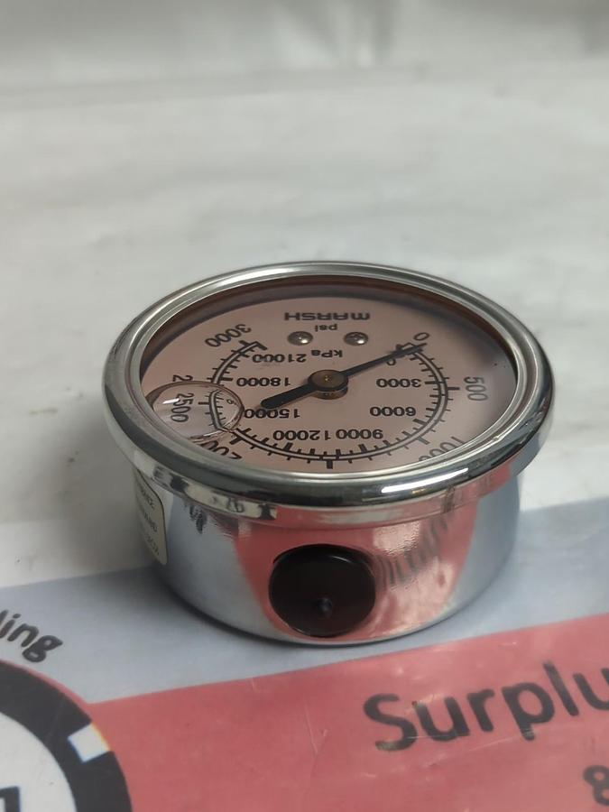 Used MARSH,0-21000/0-3000,GAUGE 0-21000 kPa 0-3000 PSI PRE-OWNED