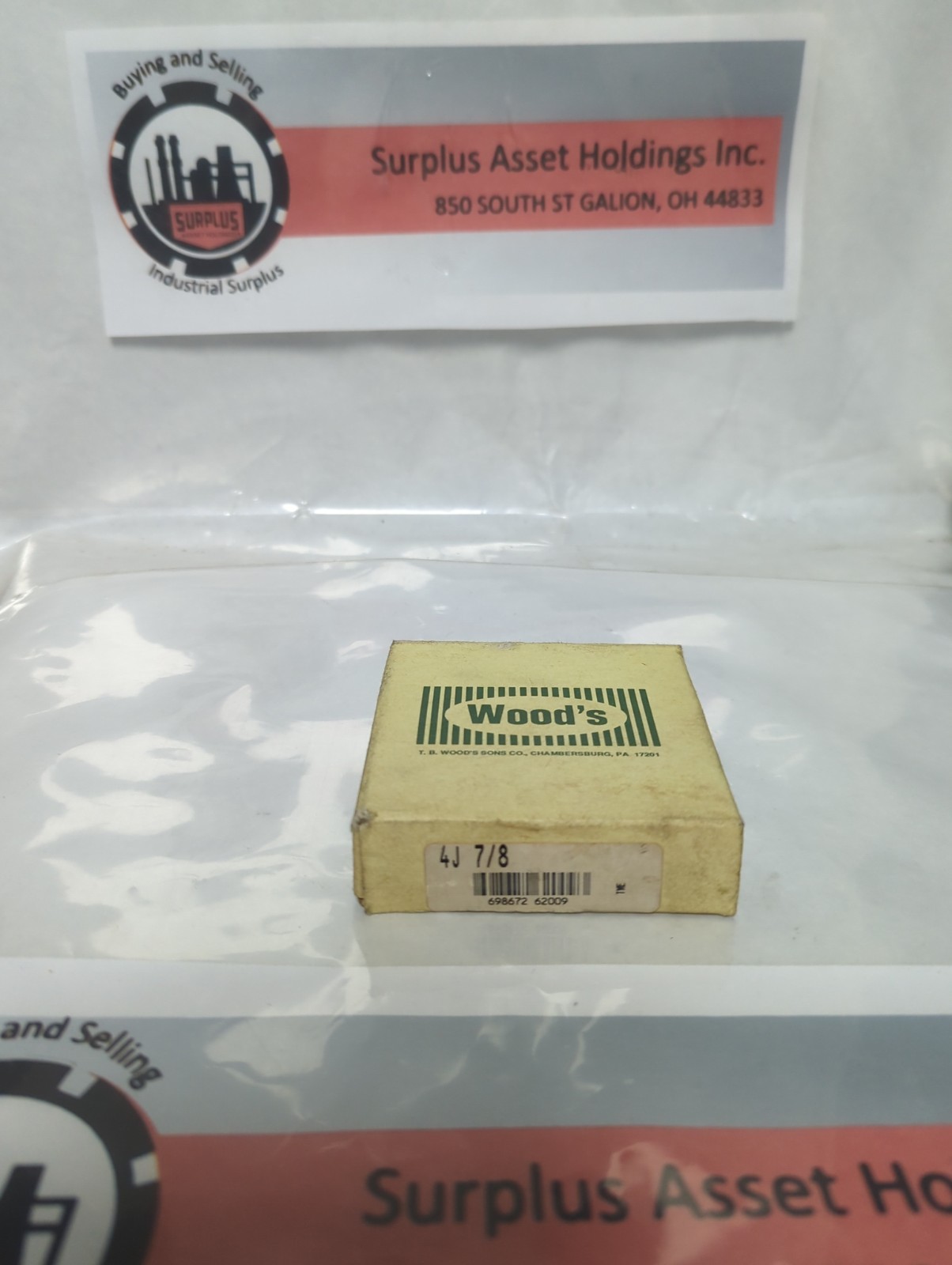 TB WOOD'S,4J-7/8,COUPLING FLANGE 7/8 INCH NOS