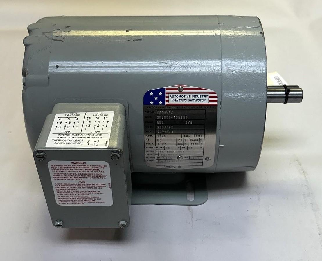 Used BALDOR,CAM3542,MOTOR 3/4HP 230/460V 1725 RPM 56C FRAME