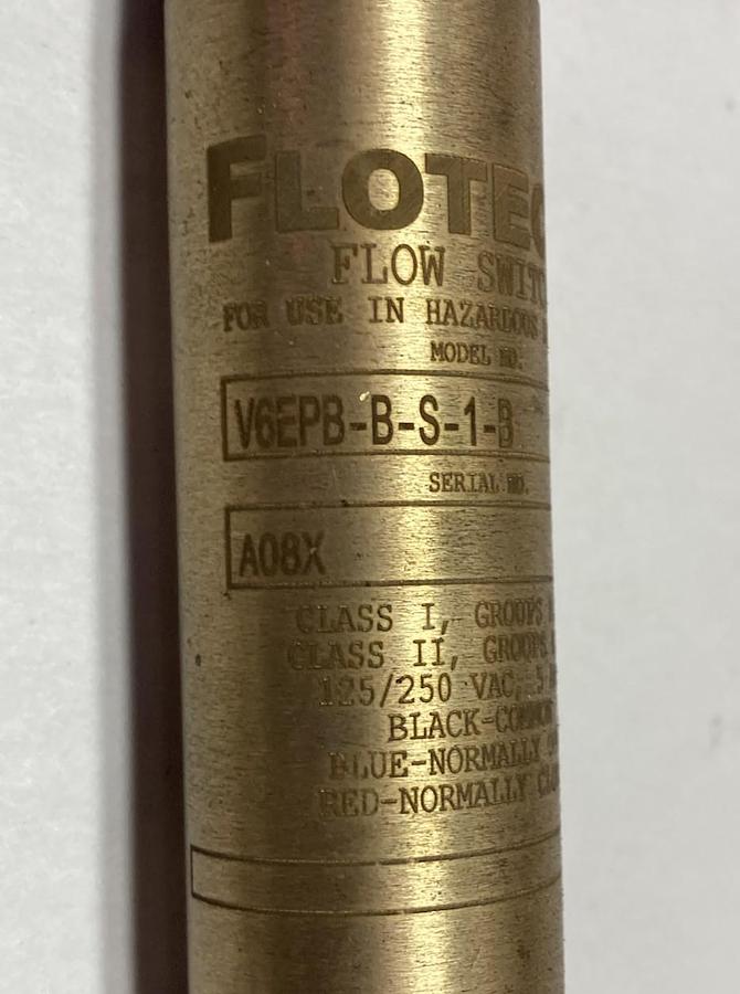 Used Flotect,V6EPB-B-S-1-B,Flow Switch A08X Series 5A 125/250Vac