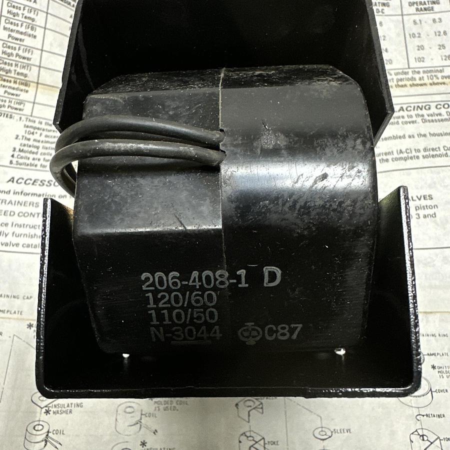 Asco Red Hat, 206-408-1D,Solenoid Valve Replacement Coil 120V/60HZ