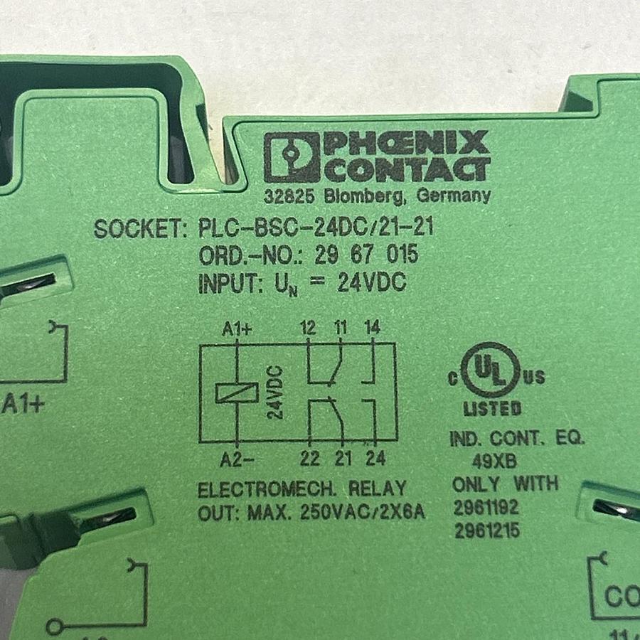 Used PHOENIX CONTACT,PLC-BSC-24DC/21-21,RELAY MODULE