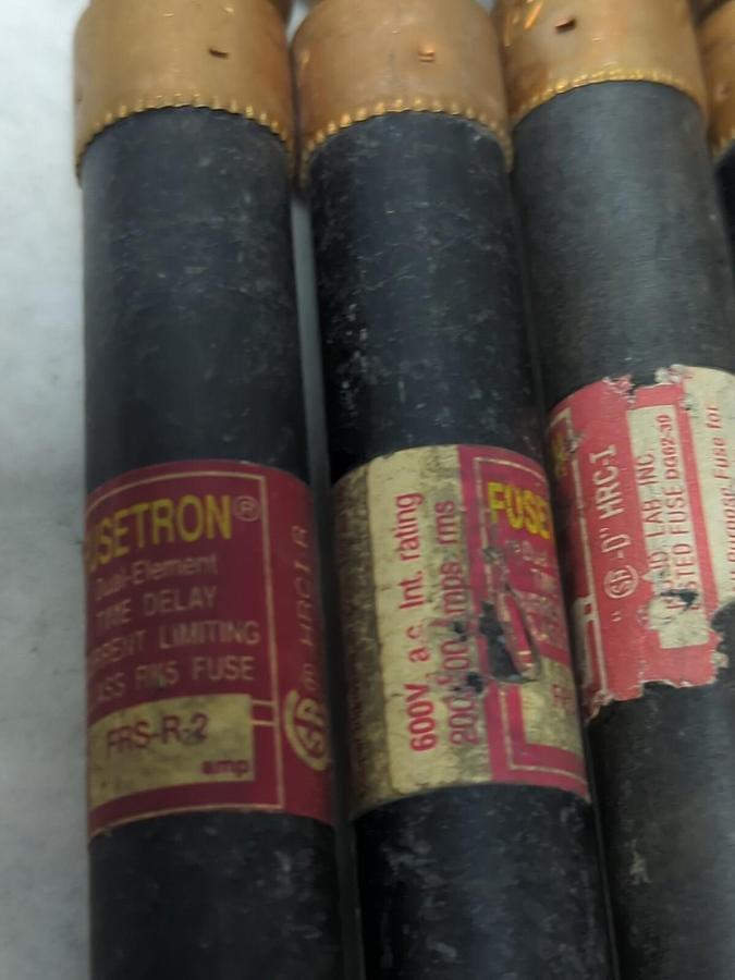 Used COOPER BUSSMANN,FRS-R-2,FUSETRON 2 AMP FUSE LOT OF 12 PRE-OWNED