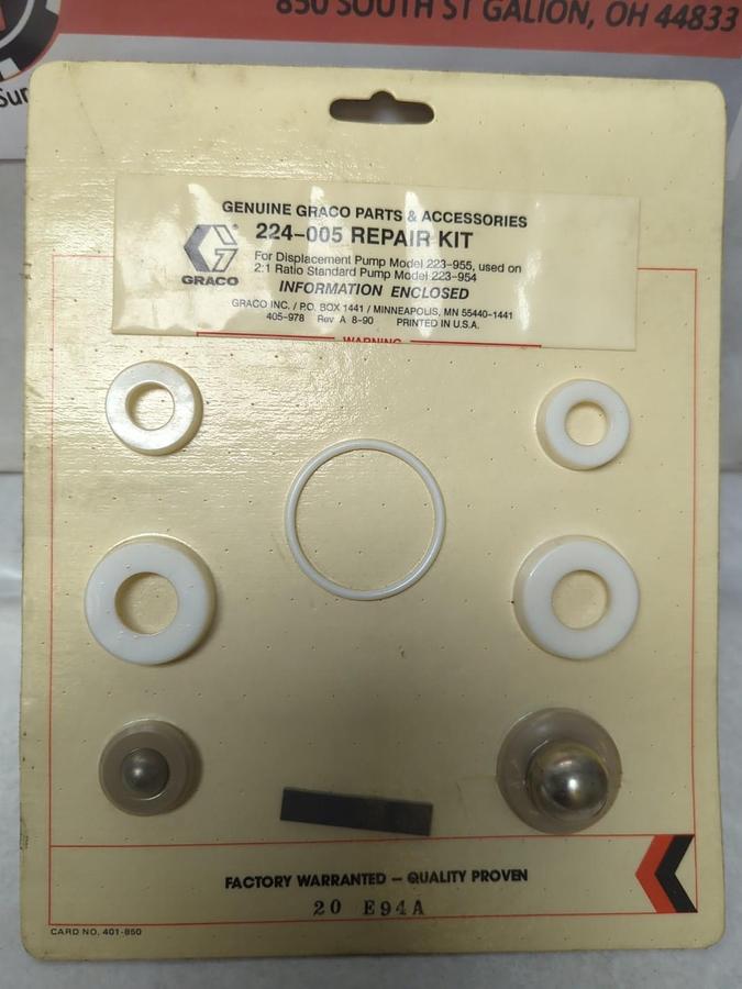 Used GRACO,224-005,REPAIR KIT NEW