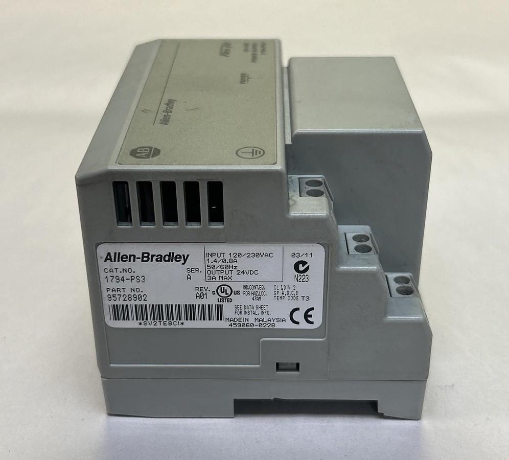 Used ALLEN BRADLEY,1794-PS3,FLEX I/O POWER SUPPLY MODULE 24VDC