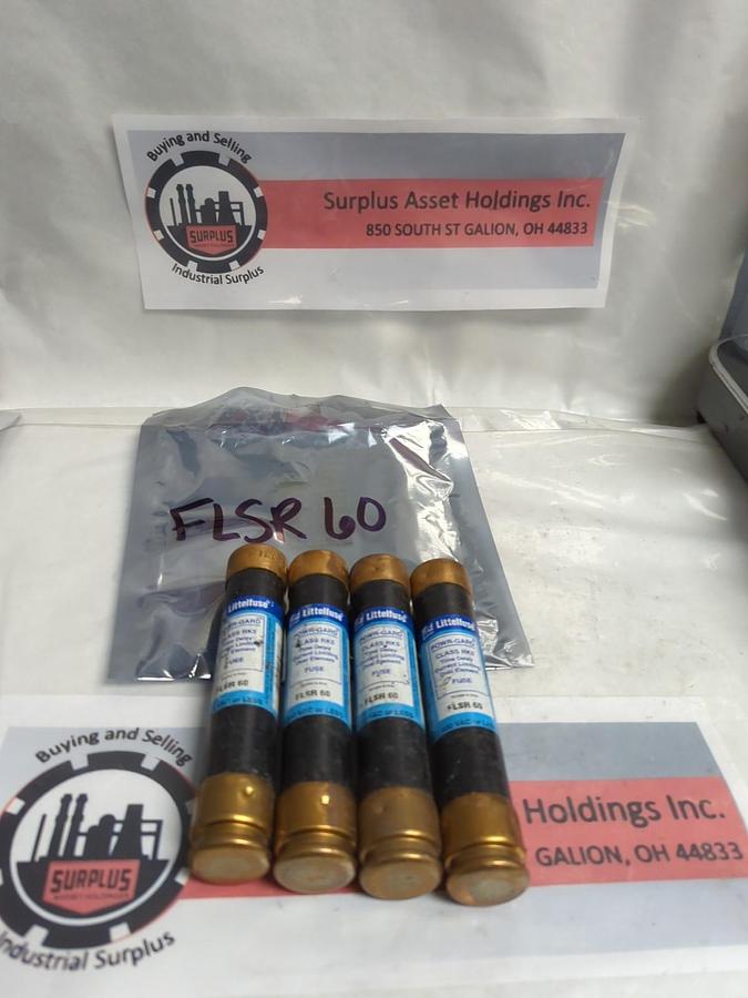 Used LITTELFUSE,FLSR60,INDICATOR 60 AMP FUSE LOT OF 4 PRE-OWNED