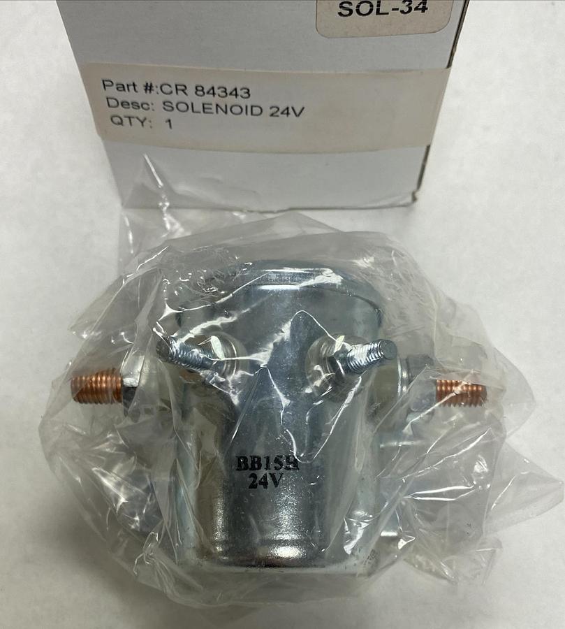 Used CROWN ELECTRIC,CR84343,SOLENOID 24V NEW