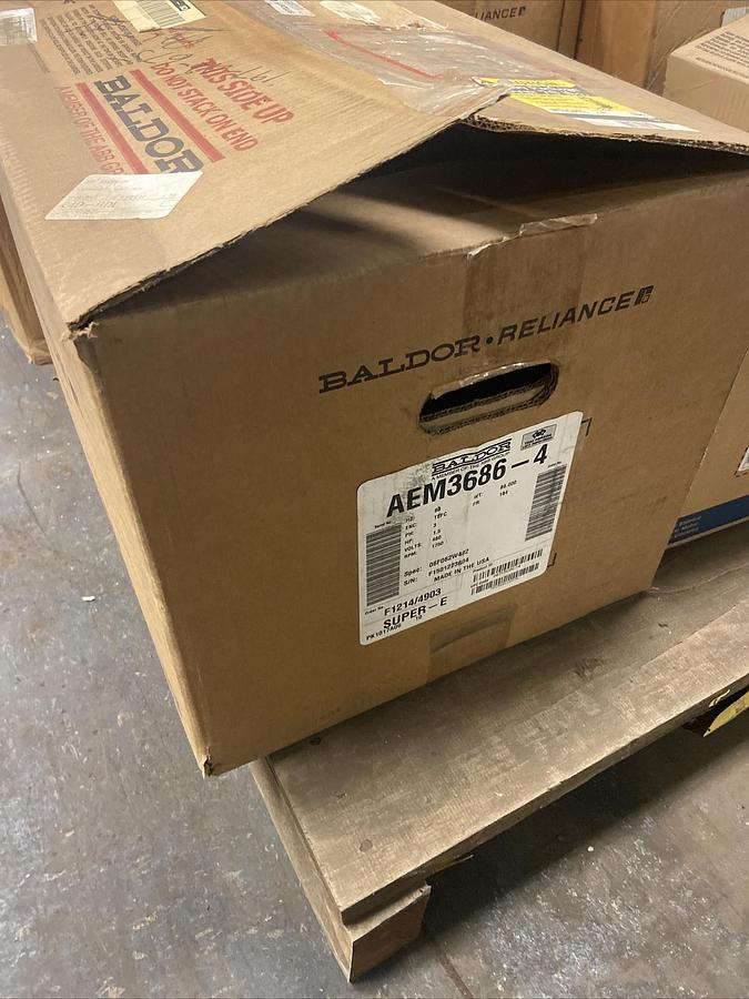 Used Baldor,AEM3686-4,1.5Hp Motor 1750RPM 460V Frame 184 NOS