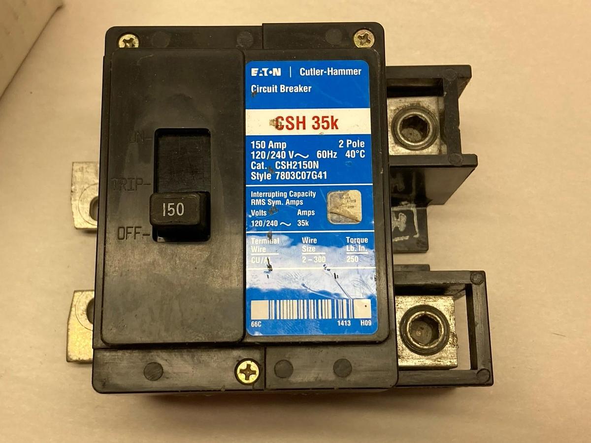 Used Cutler-Hammer Eaton,CSH 35k CSH2150N,Circuit Breaker 2-Pole 200A 120/240V