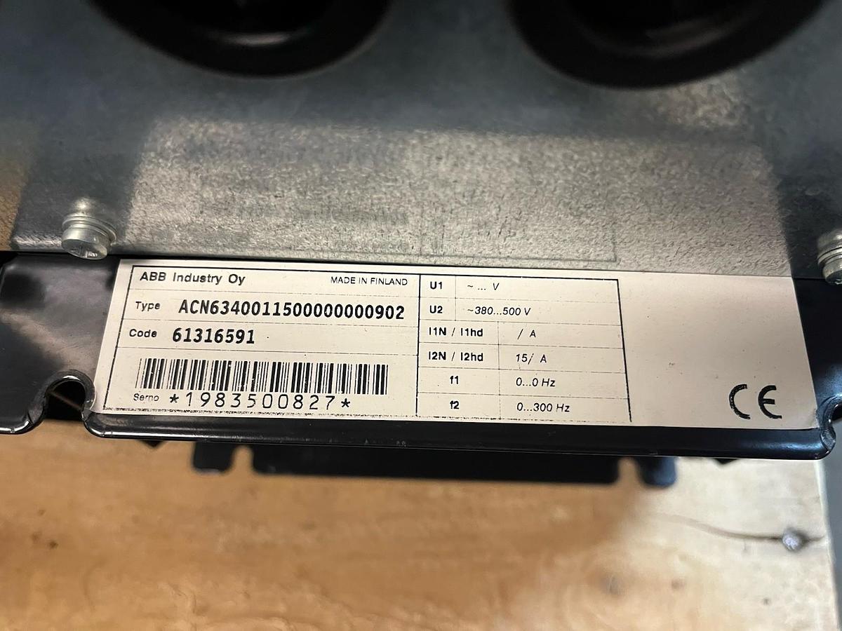 Used ABB,ANC634001150000000902,ACS 600 INVERTER DRIVE 15 AMP 380-500V