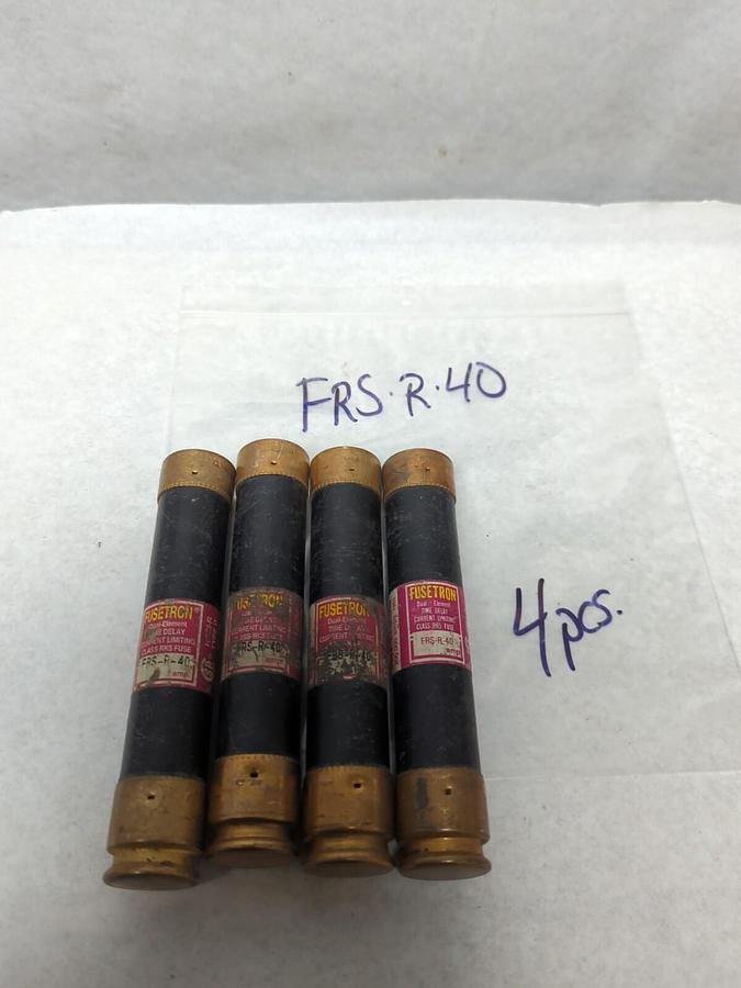 Used COOPER BUSSMANN,FRS-R-40,FUSETRON 40 AMP FUSE LOT OF 4 PRE-OWNED