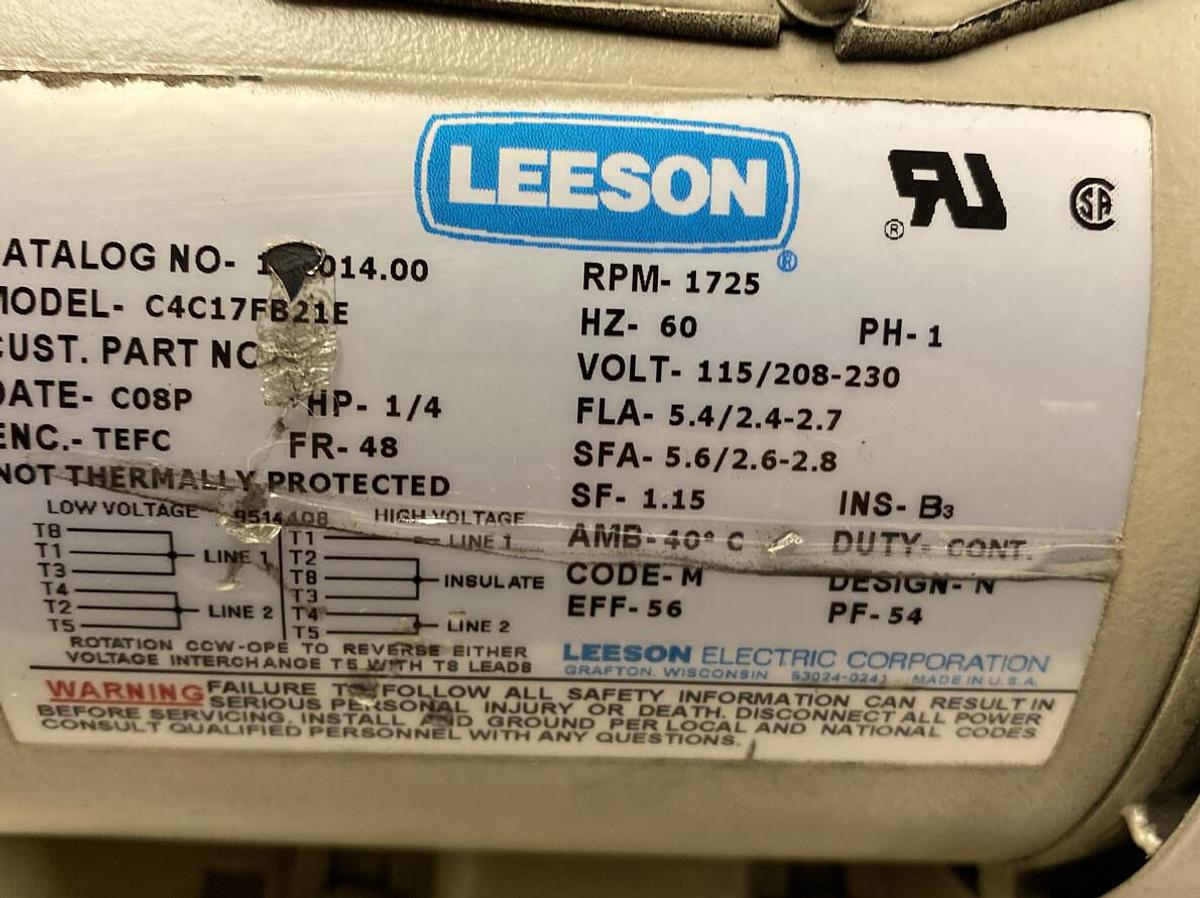 Jesco,1711-12-9121-1,Metering Pump 1.4GPH 1000PSIG 115/230V Leeson 1/4HP Motor