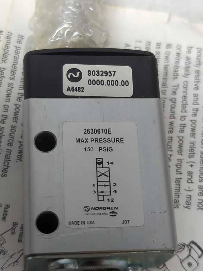 NORGREN,2630670E,SOLENOID VALVE NOS