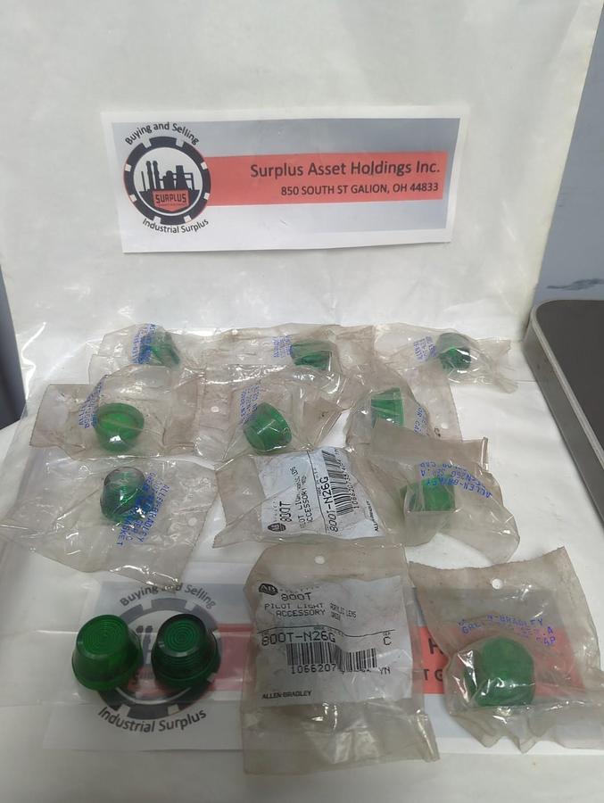 ALLEN BRADLEY,800T-N26G,PILOT LIGHT ACRYLIC LENS GREEN SERIES C LOT OF 13 NOS