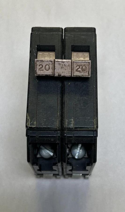 Used CUTLER-HAMMER,CH220,CIRCUIT BREAKER 20A 120/240V 2P