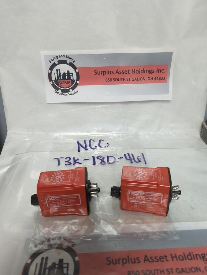 Used NATIONAL CONTROLS,T3K-180-461,SOLID STATE TIMER 1.8-180 SEC LOT OF 2 PRE-OWNED