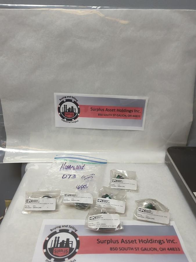 HOMEWOOD,OT3,GREEN LENSFOR STANDARD AND TX LIGHTS LOT OF 6 NOS