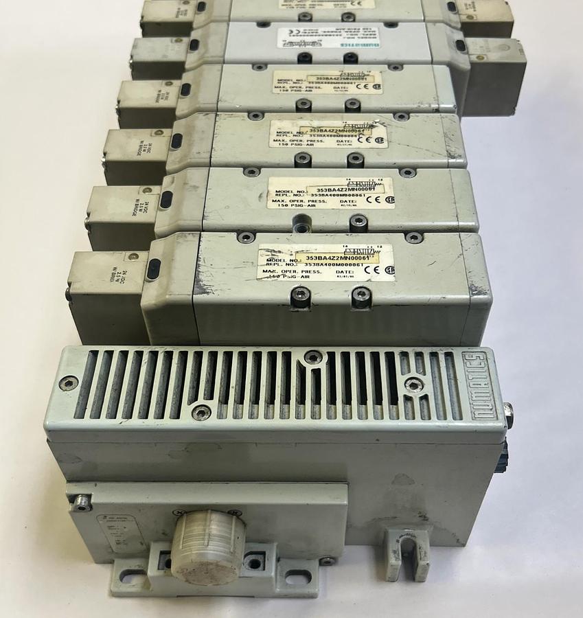 Used NUMATICS,N/A,EIGHT STATION MANIFOLD VALVE ASSELMBLY