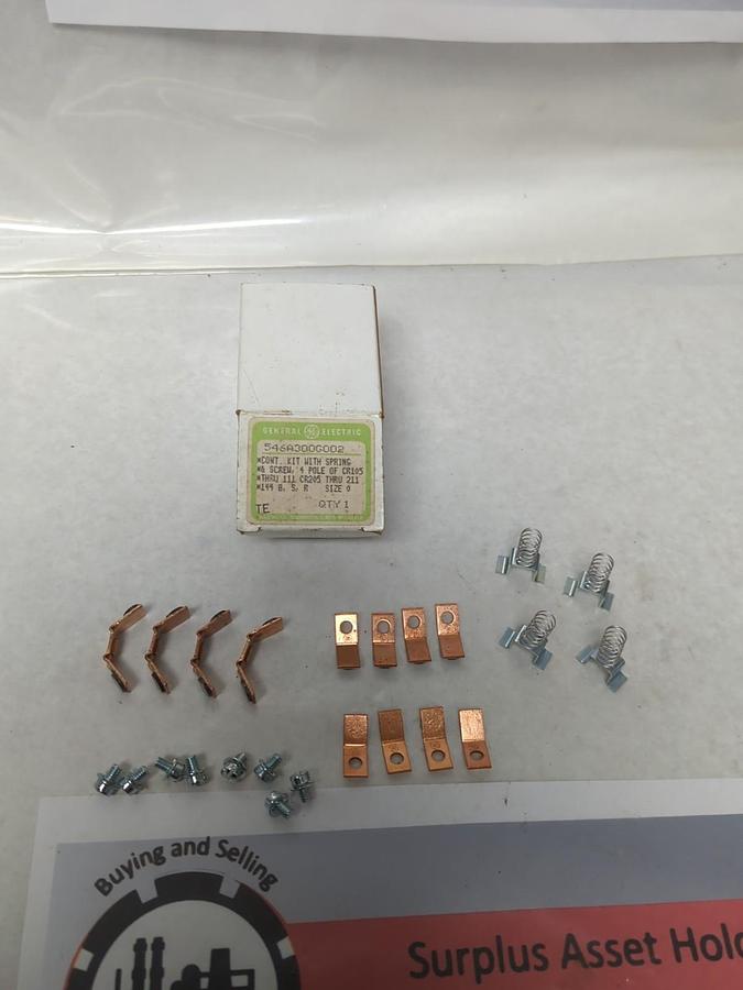 GENERAL ELECTRIC,546A300G002,CONTACT KIT W/ SPRING & SCREW 4-POLE SIZE 9 NOS