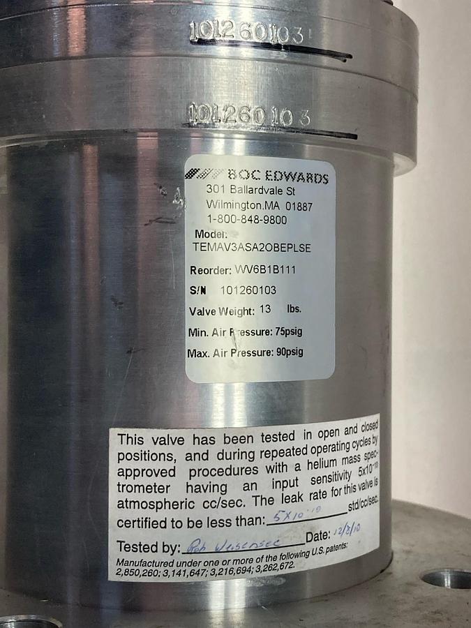 BOC Edwards,TEMAV3ASA2OBEPLSE,Turbomolecular Pump 75psig