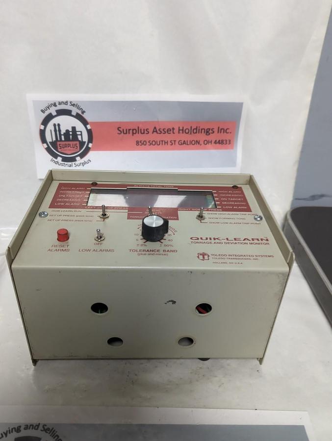 Used TOLEDO INTEGRATED,QUICK-LEARN,TONNAGE AND DEVIATION MONITOR PRE-OWNED