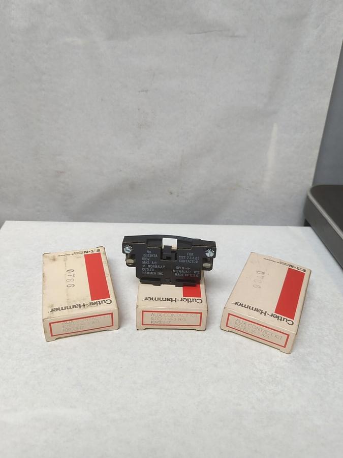 CUTLER HAMMER,10933H7A,AUXILARY CONTACT 600V LOT OF 3 NOS