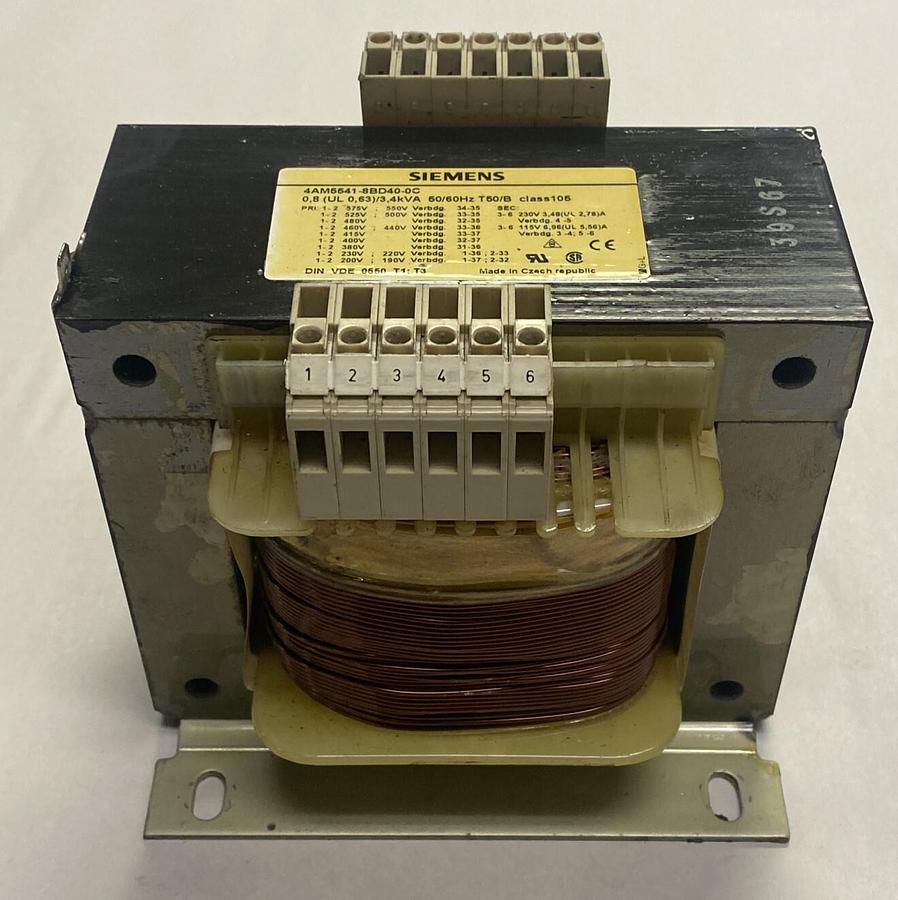 Used SIEMENS,4AM5541-8BD40-0CN2,CONTROL CIRCUIT TRANSFORMER 3.4KVA