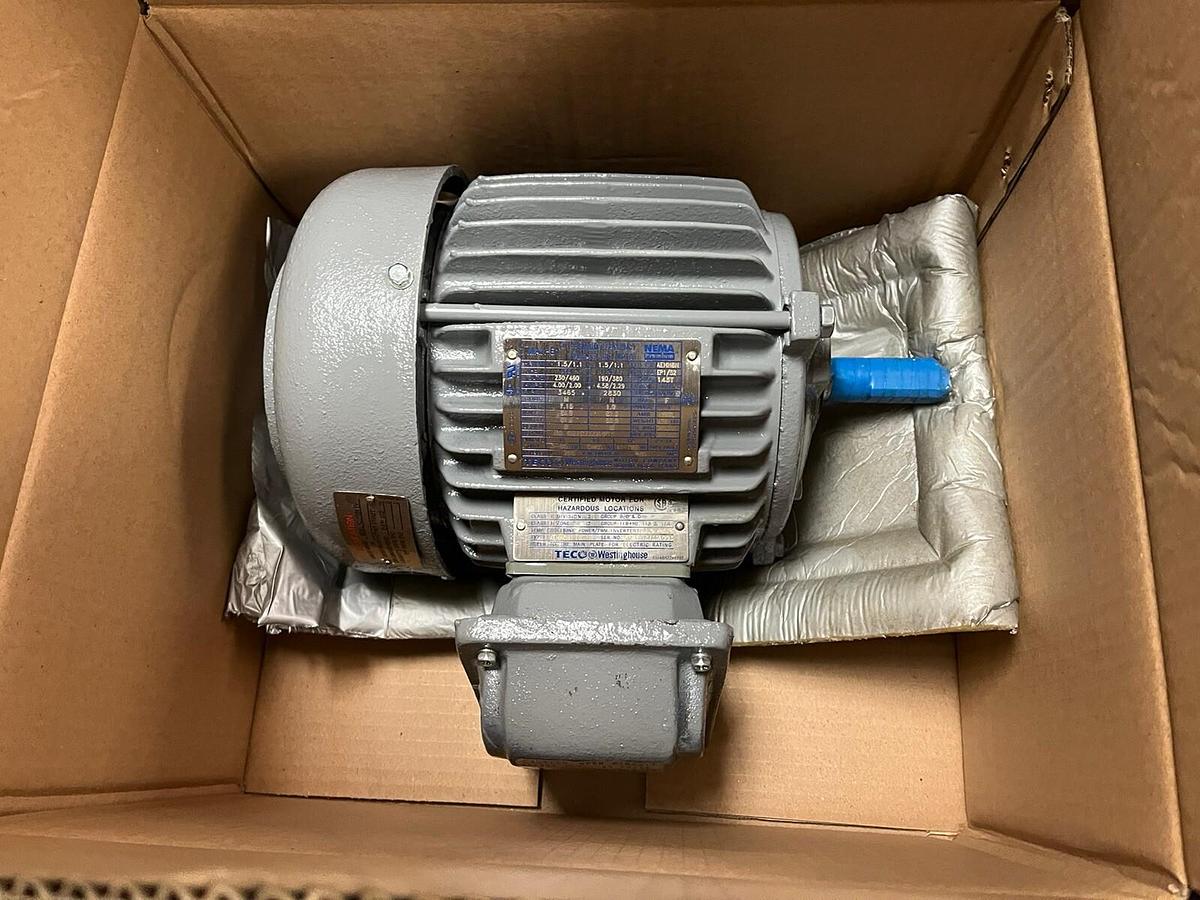 TECO Westinghouse,EP1/52,MOTOR AEHH8N 1.5HP 3PH 3600RPM 143T 2P TEFC