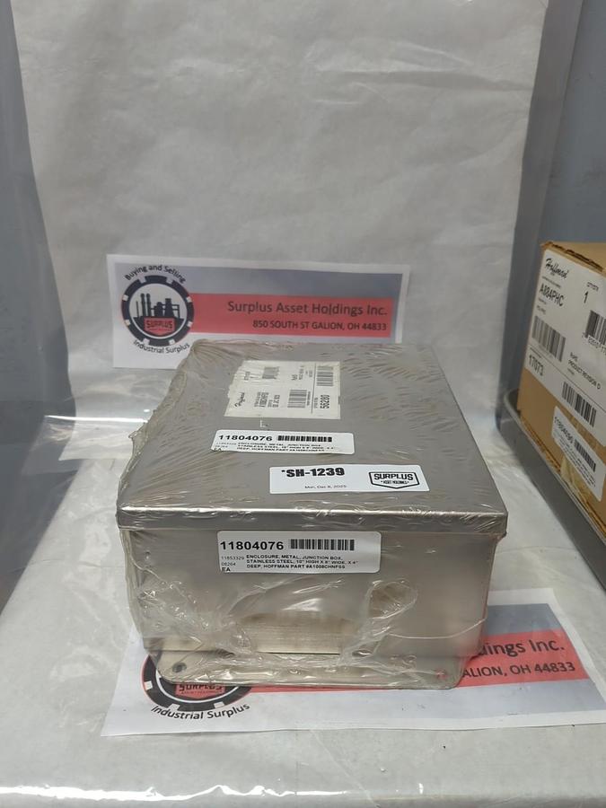 HOFFMAN,A1008CHNFSS,STAINLESS STEEL JUNCTION BOX 56280 10HX8WX4D INCH NOS