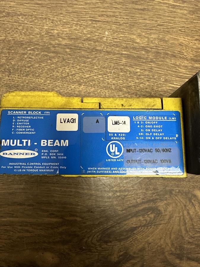 Used Banner,LVAG1-A-LM5-14,Multi Beam