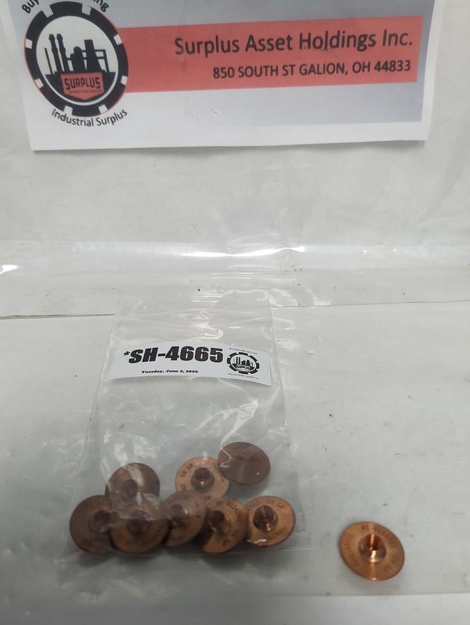Used TRUMPF,0124562,CHROME PLATED LASER MACHINE NOZZLE 1MM/M8/ECE LOT OF 9