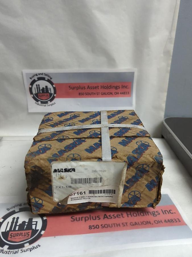 Used MASKA,FX1-1/8,V-BELT SHEAVE WITH TAPERED BUSHINGS NOS