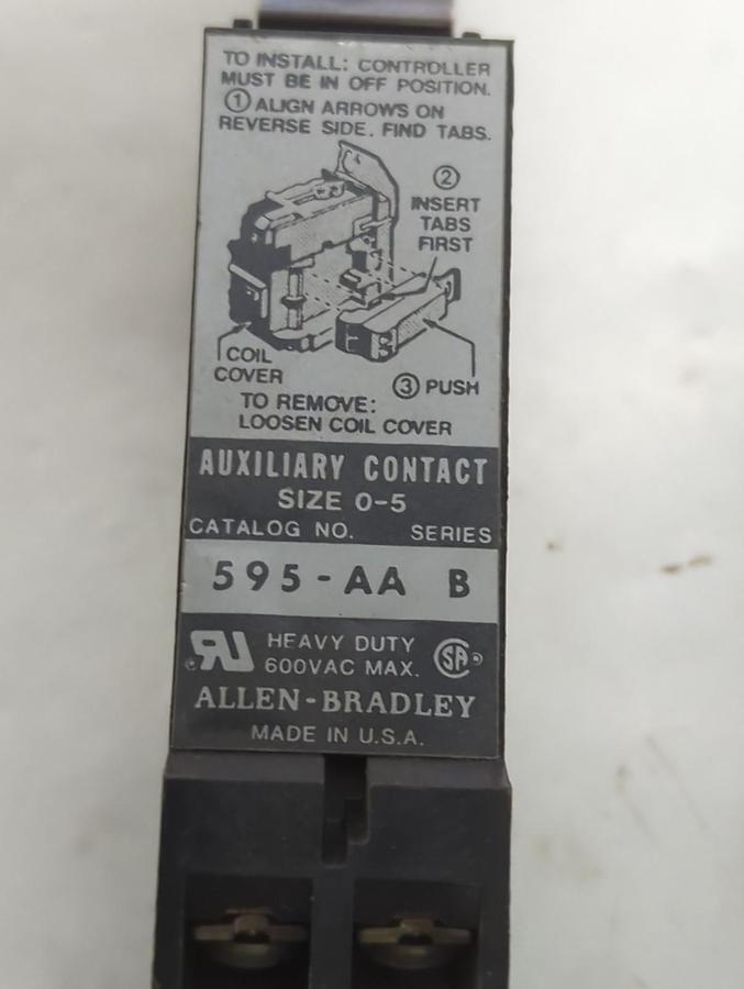 Used ALLEN BRADLEY,595-AA,AUXILIARY CONTACT SERIES B LOT OF 2 PRE-OWNED