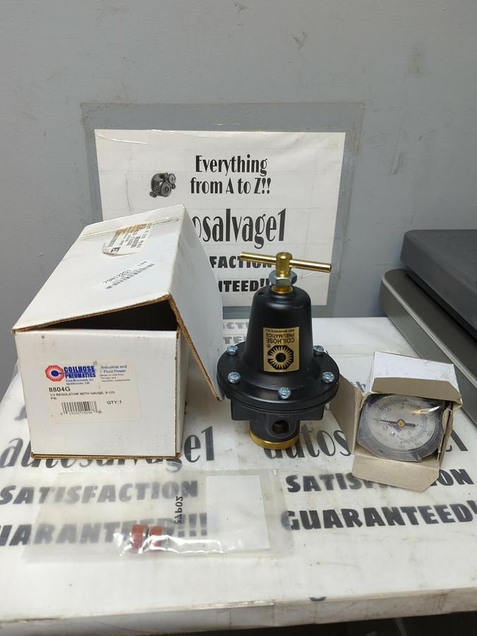 COILHOUSE PNEUMATICS,8804G 1/2, REGULATOR W/ GAUGE 0-125 NOS