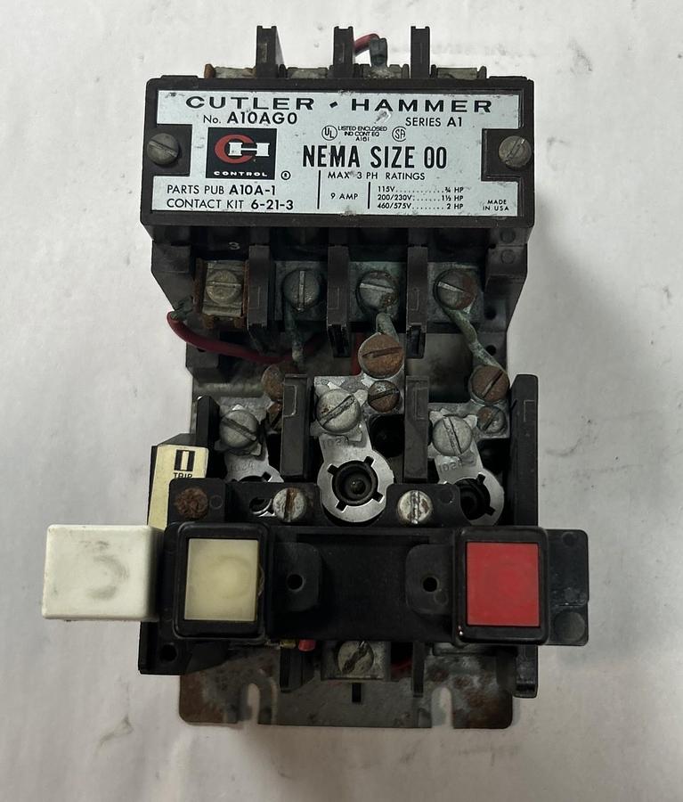 Used CUTLER-HAMMER,A10AG0,MOTOR STARTER SIZE 00