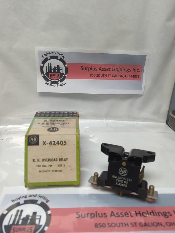 ALLEN BRADLEY,X-42405,R.H. OVERLOAD RELAY SIZE 3 NOS