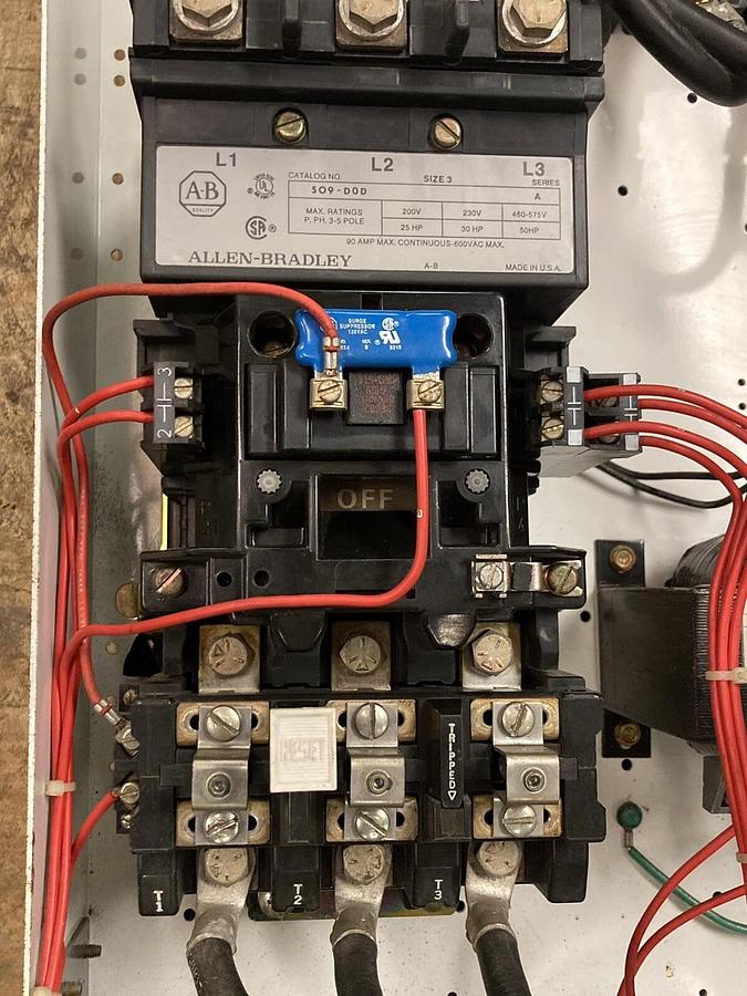 Used Allen-Bradley,2100 2112,Size 3 Fused MCC 32 Inch Starter Feeder Bucket