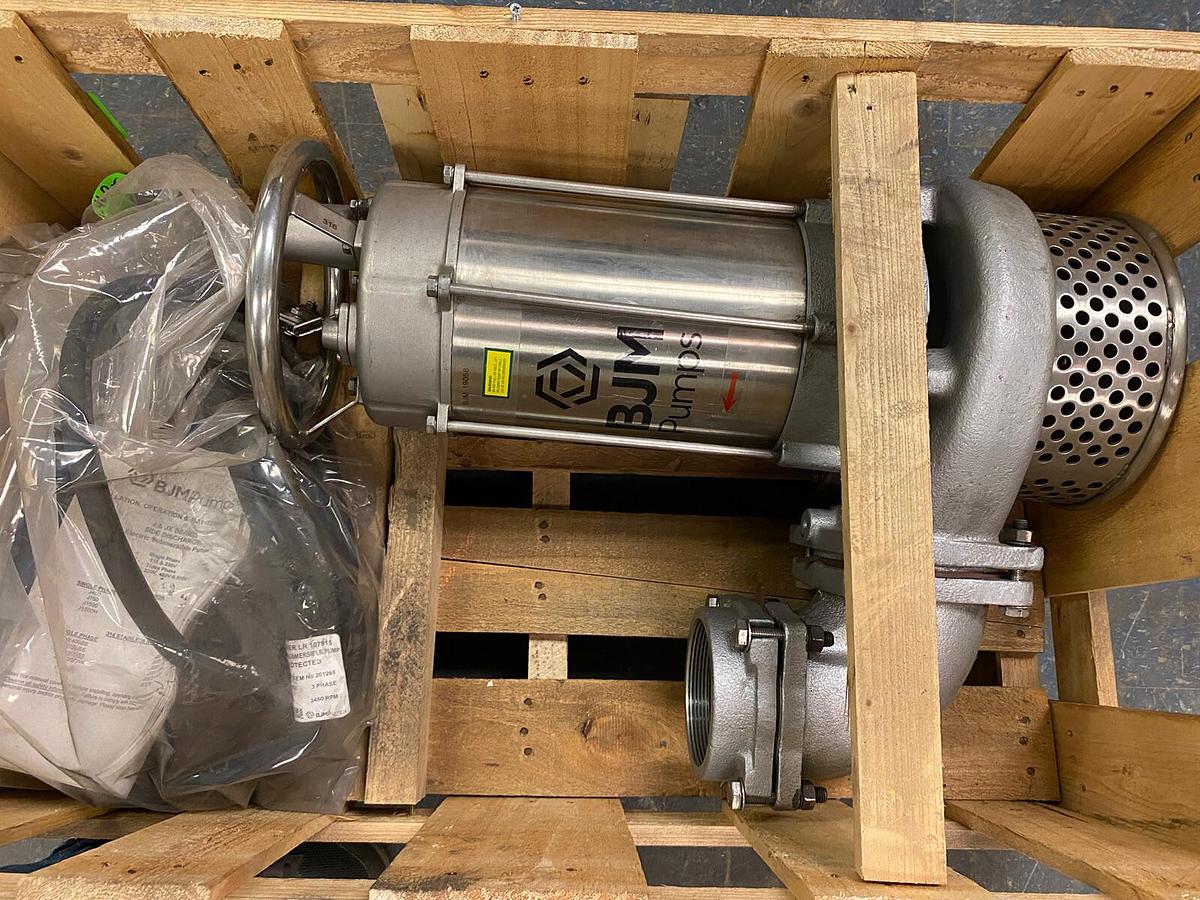 Used BJM,201265,JX55CSS 7.5HP 460V 3 Phase SS Submersible Sump Pump