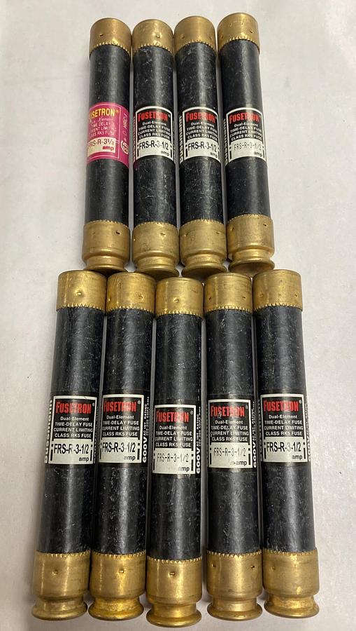 Cooper Bussmann,FRS-R-3-1/2,Fusetron Fuse Lot Of 9 NOS