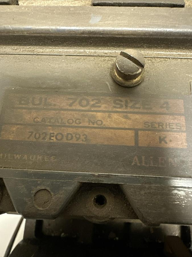 Used Allen-Bradley,702EOD93,Size 4 Starter Series K 600V 135 Amp