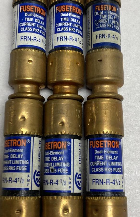 Cooper Bussmann,FRN-R-4-1/2,Fusetron Fuse Lot Of 6 NOS